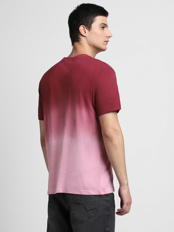 Image of Dennis Lingo Men's Cotton Ombre Crew Neck Slim Fit T-Shirts