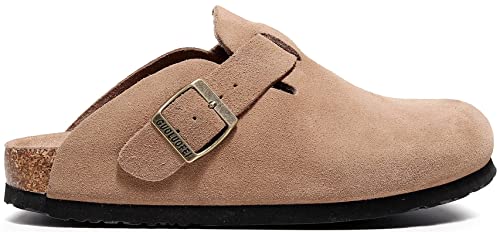 Rbpwu Clogs For Women And Men,Womens Suede Clogs-Mules Womens/Mens House Slipers With Arch Support Brown thumb #1