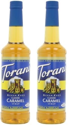 Torani Sugar Free Syrup, Classic Caramel, 25.4 Ounce Bottle (Pack of 2)
