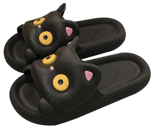 Cute Slippers Shower Shoes for Women Bathroom Sandals Non-Slip Cartoon Cat House Shoes Indoor Outdoor Summer Slippers Slides