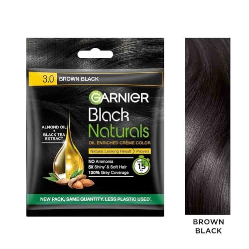 Image of Garnier Black Naturals Hair Color, Shade-3. Brown Black 20ml+20g [Pack of 6] 240g