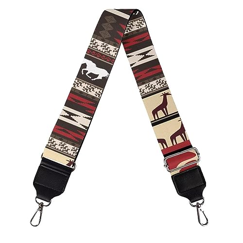 Image of Wide Bag Straps Replacement Crossbody Giraffes Aztec Guitar Straps for Handbags /Purses /Messenger /Duffel Bags Backpack Straps Replacement Adjustable Length from 30 inch to 50.3 inch