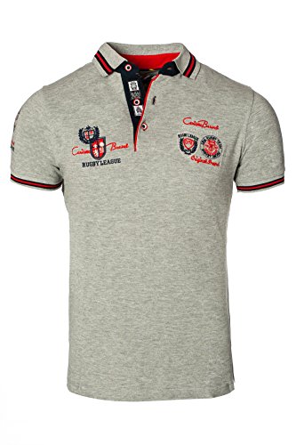 Preisvergleich Produktbild CARISMA Herren Polo-Shirt mit Stickerei, Grau, S