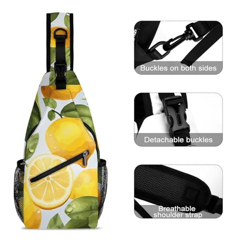 Bolso bandolera amarillo para hombro y pecho miniatura 3