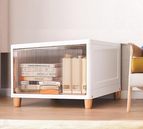 JD FRESH 1 Tier Foldable Plastic Rack for Storage/Kitchen Cupboard/Versatile and Sturdy Wardrobe for Clothes/Multipurpose Storage Organizer/Closet for Bedroom/Living Room/Laundry Room (Transparent)