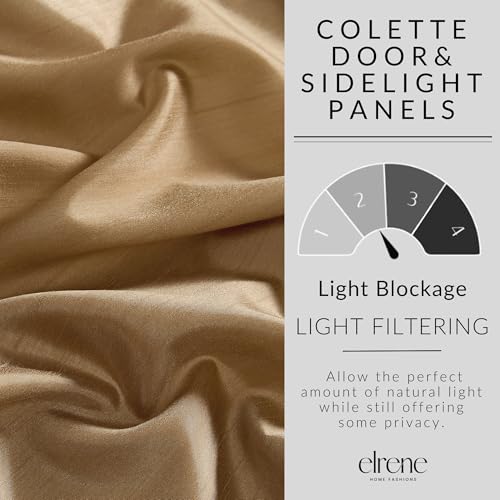 Threadmade Colette Faux Silk Side Door Window Panel, Gold - 28" W x 72" L - image 5
