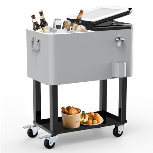 SHAREWIN Cooler Cart Wheels, 60 Quart Portable Outdoor
