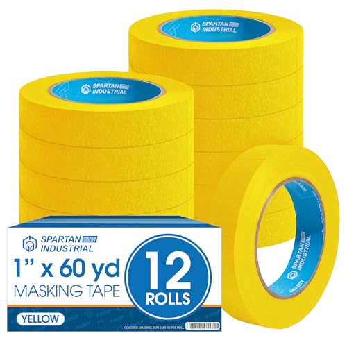 Ruban de masquage jaune adhésif coloré de 2,5 cm pour regroupement étiquetage et masquage
