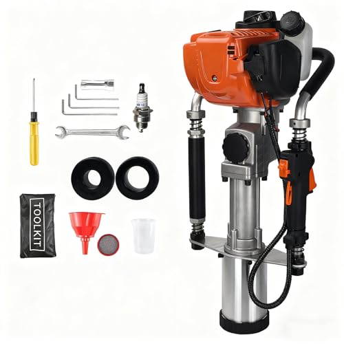 1200W 4-Stroke 37.7cc Gas T Post Driver with 3 Sleeves