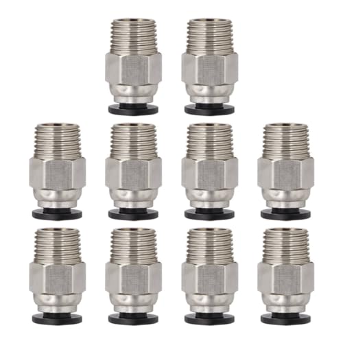10pcs Pc4-m10 Male Straight Pneumatic PTFE Tube Fitting