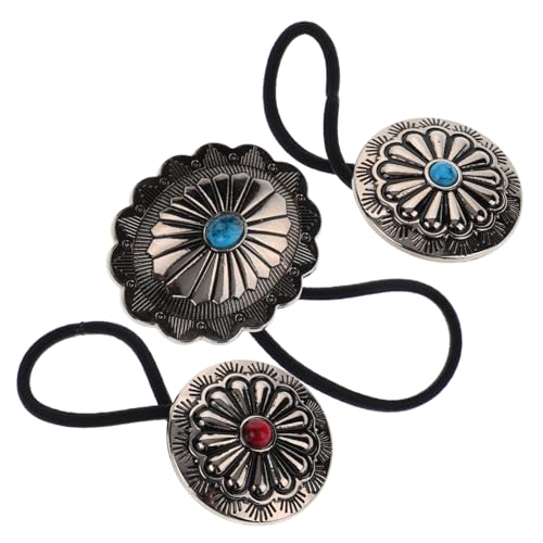Élastiques à cheveux femme avec détails métalliques style vintage résistant x15