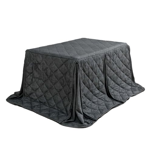 こたつ布団 長方形 ハイタイプ 高脚 先染め デニム ブラック 約225×265cm コタツ布団 省スペース ダイニングこたつ 火燵 #9814990