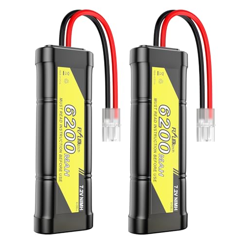 7.2V 6200mAh NIMH Battery for RC Cars, 6-Cell Flat Rechargeable Battery Pack, Replacement Hobby...