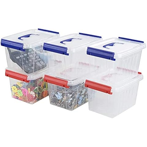 Annkky 6 Pack 3 Litre Clear Storage Boxes Cover