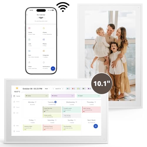 ISTOYO Digital Kalender, 10,1 Zoll Intelligenter Elektronischer Wandkalender mit Fotos für Videofreigabe, Desktop/Touchscreen Planer, Vereinfachte Familie/Büro/Schule/Veranstaltungspläne