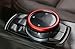 Xotic Tech Center Console Multimedia Control iDrive Controller Knob Ring Cover Trim Compatible with BMW 1 2 3 4 5 6 7 Series X3 X4 X5 X6 2011-up (3D JDM Red Aluminum)