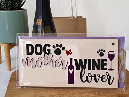 The Plum Penguin Dog Mother Wine Lover Funny Novelty Handmade Wooden Hanging Wall Plaque Gift Home Bar Pet Lover Gift Sign Decoration - Image 3