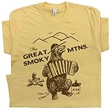XL - Great Smoky Mountains T Shirt Smokey Tee The Bear Vintage National Park Shirts for Men Women Kids Retro Applachian Trail Yellow