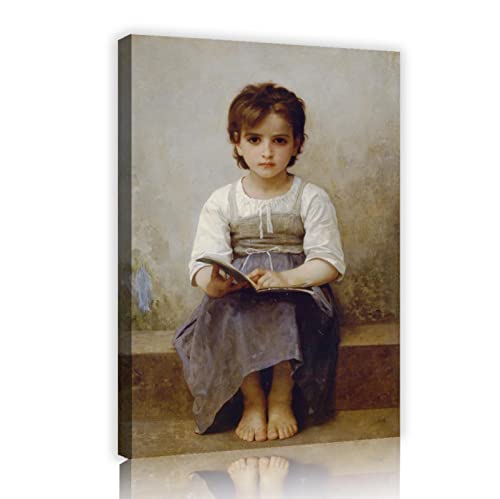 Toile imprimee Bouguereau prete a suspendre tableau mural pour salon sans cadre