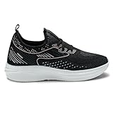 Tênis Feminino Confortável Ortopédico Macio Esporão Caminhada Academia (Preto Rosa, BR, Adulto, Numérico, 39)