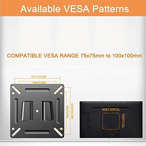 Asmxqy Monitor Wall Mount For Most 14-24" Tvs, Universal Camper Small Tv Wall Mount Bracket Fixed Rv Tv Mount Max Load 33Lbs Vesa Up To 100X100Mm 17 19 22 23 Inch Low Profile Computer Monitor Mounts #TOP7