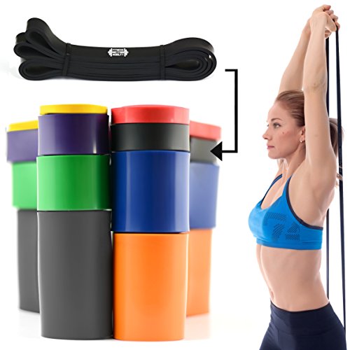 Nero 2.1 cm 15-30kg RESISTENZA BAND Pull Up Bande Esercizio Loop Band Corpo Resistenza Di Addestramento UNITÀ SINGOLA Trazioni alla Sbarra Assistite Fasce Elastiche per l'Allenamento CrossFit