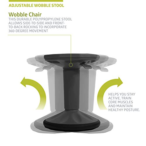 Pearington Sitfree Height Adjustable Wobble Stool, Active Flexible Seating Chair For Kids And Adults - School And Office, Black #TOP3