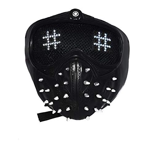 Wrench Ghost Mask Marcus LED Emoji Changeable Holloway Cosplay Watch Dogs Legion Prop Resin - - Medium Cover