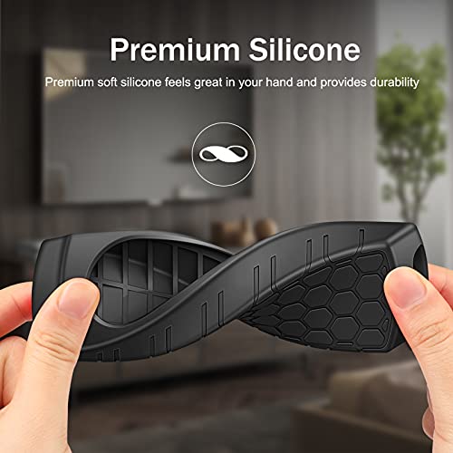 Fintie Protective Case For Tivo Stream 4K Remote – Casebot (Honey Comb Series) Lightweight (Anti-Slip) Shockproof Silicone Cover For Tivo Stream 4K Remote Controller, Black #TOP3