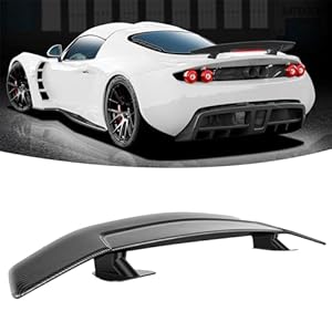 DREAMIZER 47″ Universal Car Rear Trunk Spoiler Wing Carbon Fiber Sport Style W/Adhesive Compatible with Ford Focus Honda Civic Accord Toyota Corolla Camry Nissan Altima Mazda and More