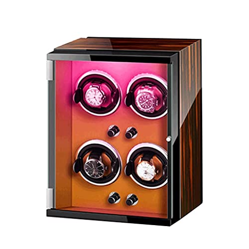 Caja de vitrina de almacenamiento de relojes automática con almohadas adjustable y LED 4+0