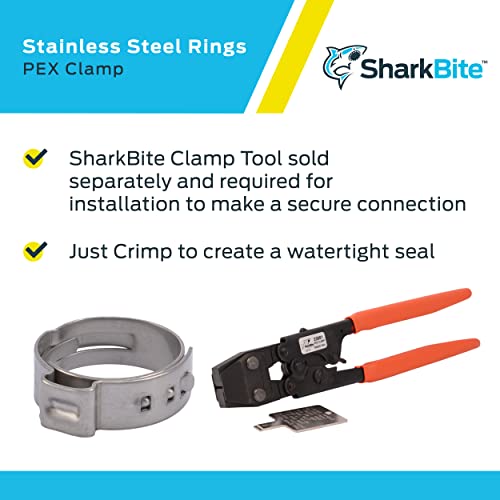 Image of SharkBite 3 /4 Inch Clamp Ring, Stainless Steel Plumbing Fitting, PEX Pipe, PE-RT, UC955A