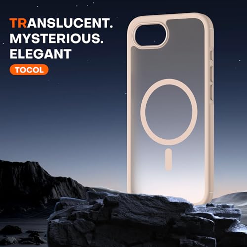 Image of TOCOL for iPhone 17e Case, Compatible with Magsafe, Military Drop Protection, Slim Translucent Matte Shockproof for iPhone 17 e Case 6.1 inch (Desert)
