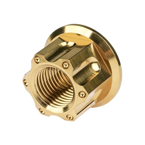 Image of Titanium M6 M8 M10 M12 M14 M16 Flange Bolt Nut Bicycle Motorcycle Rear Axle Car Modification Accessories Pack of 6 (M12 Pitch 1.5mm, Gold)