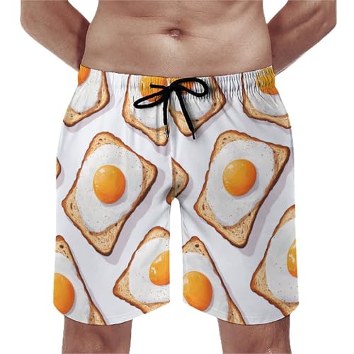 Hamburger Pattern Men's Athletic Running Shorts with Pockets Lightweight Beach Shorts Quick Dry