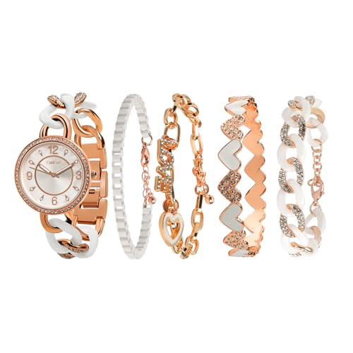 TIME100 Set de Montre et Bracelet Tendance pour Femme, idéal pour Superposition, Cadeau d'anniversaire, Anniversaire de Mariage, Noël, Occasions spéciales