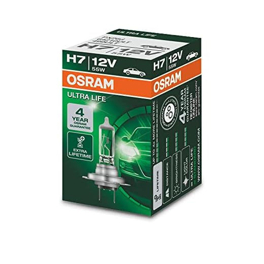OSRAM ULTRA LIFE, H7, Halogenstrålkastarlampa, 64210ULT, 12V, Kapsel (1 Pieces)