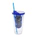 20oz Fruit Infuser Water Tumbler with Twist Cap & Straw - Blue