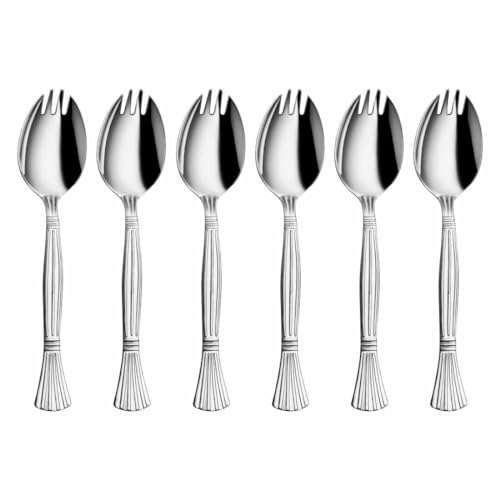 HNL Stainless Steel Spork Spoon Fork Knives Set Of 6