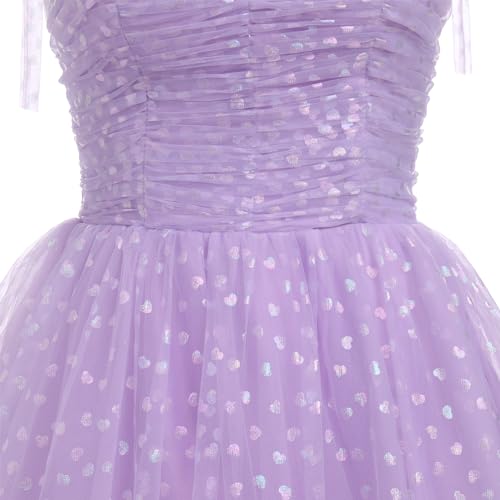 Image of Women's Tie Strap Tulle Prom Dresses Sweetheart Flower Embroidery Dress Short Formal Party Mini Homecoming Dresses