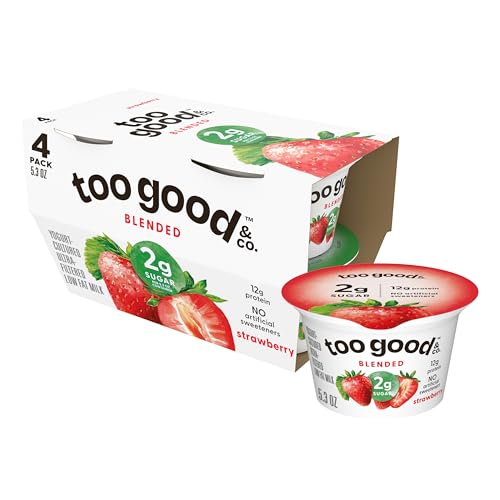Too Good & Co. Strawberry Flavored Greek Yogurt Cultured Product, 5.3 OZ Cups