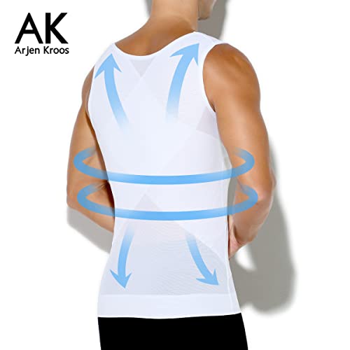 Arjen Kroos Men's Compression Tank Top Shirts 2 Pack Slim Fit Undershirts Workout Vest Breathable Mesh Shapewear4