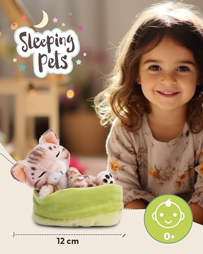 Kuscheltier Katze Bengal 12cm schlafend im