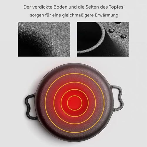 Bratpfanne mit Deckel,Aus Gusseisen Süßkartoffel Röster mit Clip und Handschuhen | Kochtopf | Zum Kochen, Backen, Grillen, für den Ofen, für die Heimküche, sowie für Süßkartoffeln und 6 Bratpfanne mit Deckel,Aus Gusseisen Süßkartoffel Röster mit Clip und Handschuhen | Kochtopf | Zum Kochen, Backen, Grillen, für den Ofen, für die Heimküche, sowie für Süßkartoffeln und