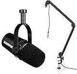 Shure MV7 USB Microphone + Gator 3000 Boom Stand Bundle for Podcasting, Recording, Live Streaming &...