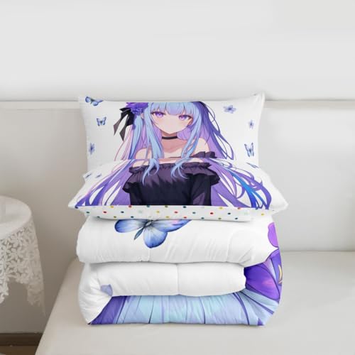 Image of Erosebridal 3D Anime Bedding Comforter Set - Twin Size, Kawaii Decorations & Preppy Girl Duvet Set with 1 Pillow Case