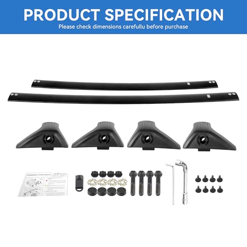 Flycle FY29635 Roof Rack Aluminum Cross Bars For 2019-2024 Rav4 Le Xle Xse Premium Limited Hybrid With Side Rails, Cargo Racks Rooftop Luggage Canoe Kayak Bicycle Roof Bag thumb #7