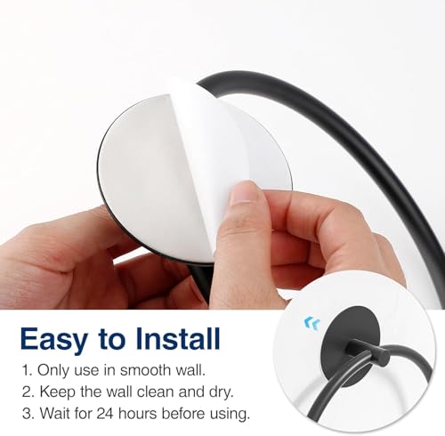 Image of iSTAR Self Adhesive Bathroom Towel Ring Stainless Steel | Wall Mounted Round Towel Holder for Hand Towels, Wash Basin & Kitchen Use (Black)