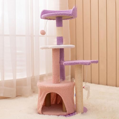 室内猫用キャットツリー、爪とぎポスト付きキャットタワー、モダンな子猫のかわいい家具、マルチレベルプラッシュベッドパーチ、小さなペットの遊びのためのインタラクティ