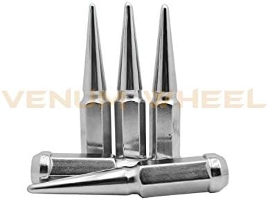 24 Pc 14x2 Chrome Spike Lug Nuts 4.5" Tall Compatible with F-150 Raptor Expedition 2004-2014